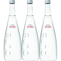 에비앙 천연 미네랄 워터 25.4온스 유리병 3팩, 25.4 Fl Oz (Pack of 3)
