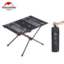 Naturehike 야외 초경량 접이식 캠핑 테이블 접이식 알루미늄 휴대용 책상 하이킹 피크닉 여행 바베큐 NH19Z027-Z, Black|CHINA