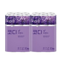 코디 라벤더 3겹 롤화장지 30m, 30롤, 2팩
