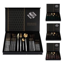 수저세트 24P 양식기 커트러리 카페 집들이선물 6인, 3-양식기세트-그린