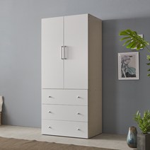 애쉬 800 원룸 학생 작은방 침실 가구 장농 싱글장롱 수납장 미니 서랍형 옷장 시리즈, 워시