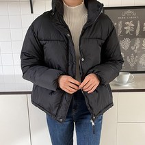 타니즈 폰데 하이넥 스트링 웰론 여성 숏 패딩