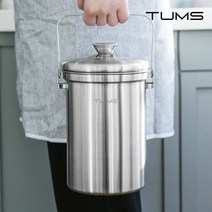 텀스 블랑 스텐 음식물 쓰레기통 3L, 실버