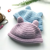 아기곰 신생아 뜨개 모자 DIY 키트 패키지, 755살색, 1개
