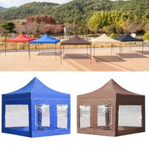 접이식 캐노피천막 바람막이벽면 풀세트 야외천막 방수 행사용천막 포장마차천막 옥상천막 그늘막천막 아웃도어텐트, DZ투명풀 2X2 브+브