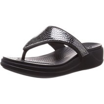 [크롯크스]샌들 몬터레이 메탈릭 웨지 플립 이멘 Dark Charcoal/Black 24 cm
