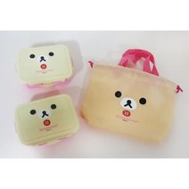 [업체배송]코리락쿠마 사각밀폐 2단 도시락(얼굴), 본상품선택