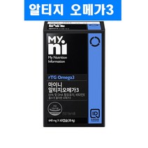 마이니 알티지오메가3 저온초임계 글리세롤 불포화지방산 흡수율좋은 3세대오메가 장용성코팅 기억 인지 개선 혈관청소노폐물배출, 1개, 640mg60캡슐