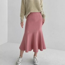 [다잇템] 여자 FW 원색 니트치마 인어공주 롱스커트