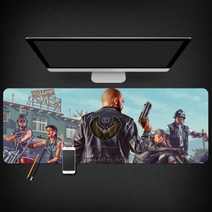 Grand Theft Auto 마우스 패드 GTA5 마우스 패드 대형 컴퓨터 게임 노트북 키보드 마우스 장패드 책상 패드 pc 게임 모바일 게임 캐릭터 마우스패드, 10_400x900mm | 4mm