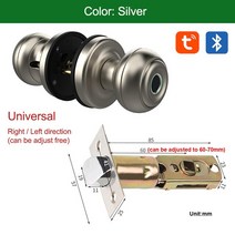 드라이거치대걸이RAYKUBE-K01 Tuya 블루투스 스마트 도어 잠금 실린더 방수 지문 전자 손잡이 앱/키/지문, 02 은