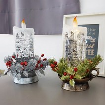크리스마스 클래식 트리 초 워터볼 오르골 촛불 LED무드등 장식 인테리어 소품 디자인 상품, 골드