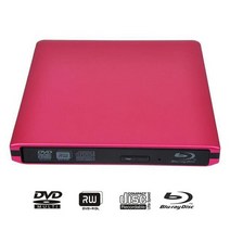 블루레이 플레이어 UHD DVD 휴대용 USB 30 드라이브 외장 버너 맥북 노트북 PC용 BDROM DVDRW 라이터 3D, 빨간