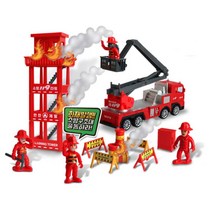 7종 소방차 긴급구조대 세트 굴절사다리 상황극놀이 X-마스 역할놀이교구