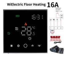 투야 스마트 와이파이 언더 플로어 룸 온도 조절기 물 가스 보일러 전기 바닥 난방 앱 원격 온도 터치, 04 no wifi black GB_01 95-240V