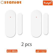 문열림센서 동체 감지기 ostaniot tuya 433mhz 홈 알람 시스템 자동 센서 스마트 무선 도어 및 창 도어 개폐 코드, 도어 센서 2개