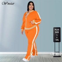 미니 송풍기 무선 전동 제설플러스 사이즈 L-5XL 두 조각 세트 여성 운동복 지퍼 스트라이프 탑 슬릿 조깅, 01 Black_03 XXL