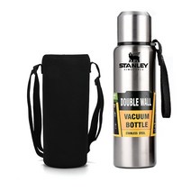 스탠리 500ml 800ml 1000ml 1500ml 이중 벽 스테인레스 스틸 보온 물병 플라스크 진공 보온병 커피 컵 텀블러 자동차, 02 Silver