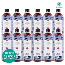 (더블구성) 투오가닉 푸룬주스 식이섬유 푸룬건자두100% 딥워터 농축 원액 1000ml, 12병