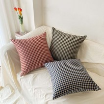 어텀 체크 쿠션 방석 커버 소파 사각 심플 가을 겨울, 그린(커버만), 쿠션솜추가