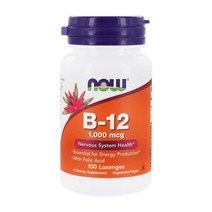 나우푸드 비타민 B-12 1000 mcg 100 로젠지, 6병, 100개