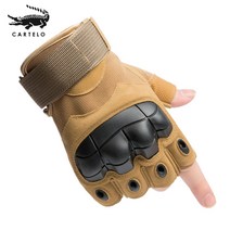 CARTELO 반 손가락 전술 장갑 ST26 블랙, M, ST27 모래 색상 [반 손가락]