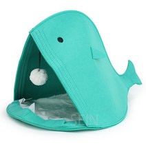(한정수량) 부직포 물고기 반려묘 하우스 1P - 고양이 집 야옹이 용품 펠트 은신처 캣하우스 동굴형 숨숨집, 01_Sein_반려묘하우스(화이트)