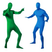 크로마키 슈트 의상 그린 블루 블랙 스크린 쫄쫄이, 피부톤