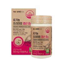 내츄럴플러스 유기농 엽산 B12 60정 2병(4개월분) 임산부 임신초기 임신준비 영양제