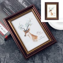 사진 액자 5x7 브라운 사진퍼즐액자 메뉴판거치대 이젤스탠드 액자스탠드 아기액자 POP꽂이 벽걸이액자 앤틱액자