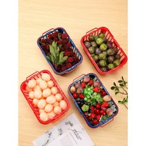 한다라이 플라스틱 과일 따기 휴대용 과일바구니, 커버100(중공바닥)이있는레드캐티 5마리