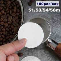 커피필터 51mm53mm 커피 필터 용지 300 개 58mm 핸들 파우더 보울 필터 용지 원형 보조 물 종이 필터 커피 액세서리, 3. 58mm, 1. 200pcs, 1. CHINA