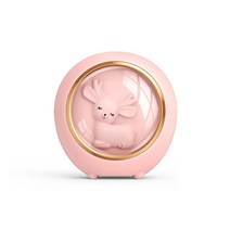 책상용가습기 소형 초음파 무중력 Xiaomi-7 색 귀여운 미니 가습기 USB 7 야간 조명 차량 장착형 가정용 토끼 만화 음소거, [05] Yellow