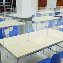 아크릴 가림막 투명 칸막이 식당 카페 병원 학교 학원 도서관 사무실, 투명 45x35 (원형받침대 2개포함)