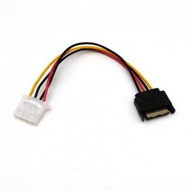 조이쿨 SATA(F) to IDE 4핀 전원 변환 케이블 18cm/사타 15핀 전원을 연결하여 IDE 4핀 전원으로 변환 사용