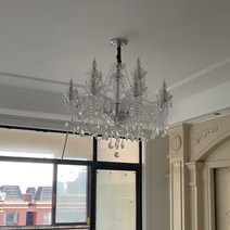 카페 복층 대형 샹들리에 샹제리제 식탁 조명 레트로, 8+4 헤드 직경 88CM  3색 LED
