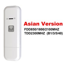 라우터 휴대용 공유기 유심 와이파이 lte 차량용 4G LTE USB 동글 무선 어댑터 모바일 광대역 SIM 카드 모뎀 스틱 네트워크, CHINA_Asian Version