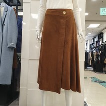 블루페페 부평점 원사이드 언발 셔링핏 스웨이드 롱 스커트 간절기 겨울 좋아요