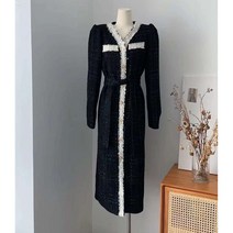 샤 트위드 롱원피스 명품스타일