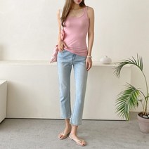 [바보사랑] 여자 골지 나시 이너 좋은 민소매 골지 솔리드 티셔츠[옷자락]