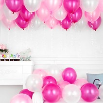 헬륨풍선효과 러브어써트 [30cm펄풍선100개+컬링리본90m+스폰지닷100개], 단품