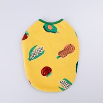 뻬르끌로 S~3XL 상큼야채프린트 강아지외출복 옐로우