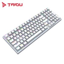 TAIDU 타이두 98키 K850 교체축 RGB 게이밍 기계식 키보드 적축, 화이트