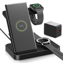 HUOTO무선 충전기 5 in 1 충전 스탠드 애플 iWatch SE/6/5/4/3/2/1 Aripod Pro/2 Galaxy Watch 42mm/46mm/액티브 Gear