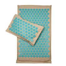 야자매트 멍석 야자매트 프리미엄 관공서 납품용 현관매트 미끄럼방지용 현관 발코니 사무실 업소용 바닥 출입구 현관코일매트 자연 린넨 팜 코코넛 섬유 지압 매트 베개 가방 세트 백, 파란색 베개 매트