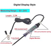 자동차 배터리 스캔 테스터 6V 12V 24V DC 트럭 전압 회로 디지털 디스플레이 긴 프로브 펜 전구 진단 도구 자동 복구, Digital Display B