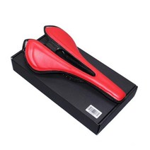 자전거안장 KOCEVLO-풀 카본 안장 MTB/로드 바이크 새들 초경량 가죽 쿠션 120g, no logo red