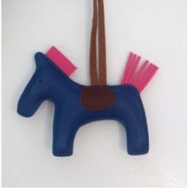 (한국어동영상) 미우크 가죽공예키트 사첼백 가죽가방만들기 DIY + 제작영상 종이제공, 말 팬던트_블루