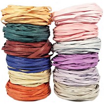 평평한 지끈 종이끈 4mm x 6.5M 20색상, 연분홍