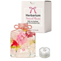 하바륨 라이트 첨부 (nicolyfam) 일본제 선물 플라워 선물 어머니의 날 축하 기념일 생일 프리자브드 플라워 (핑크), 1개